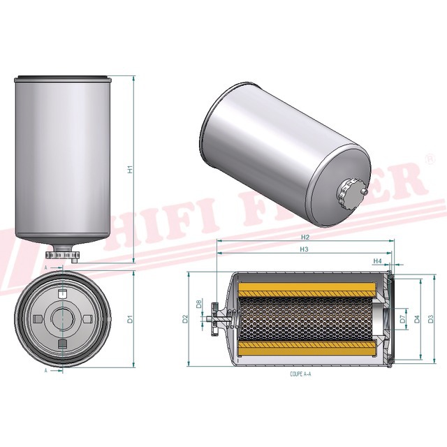 Filtre A Gasoil Separateur D'eau SN 70431 Hifi Filter référence fournisseur HIFSN70431